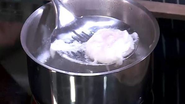 яйца с грибами на тыквенных драниках