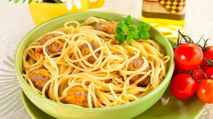 Макароны с фрикадельками