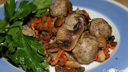 Закуска из грибов с фрикадельками