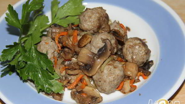 закуска из грибов с фрикадельками