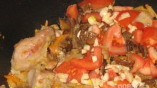 чечевица с рисом, грибами и морковью