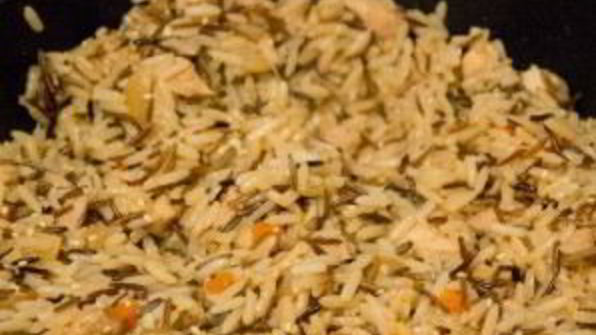 чесночный рис с курицей