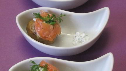 Картофель мини с семгой