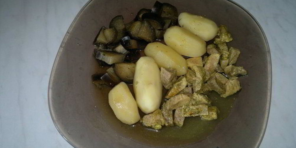 Рецепт картофеля с баклажаном и свиная лопатка с кориандром и куркумой