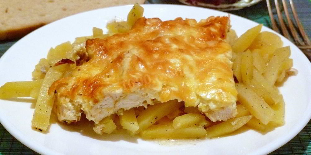 Рецепт картофеля с филе курицы в духовке