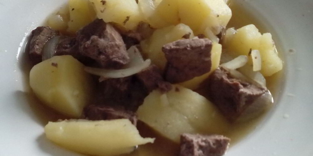 Рецепт картофеля с печенью