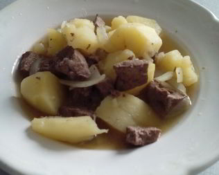 Картофель с печенью