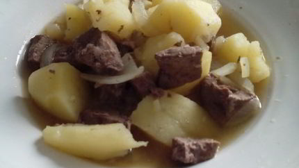 Картофель с печенью