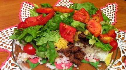 Рис с фаршем на сковороде