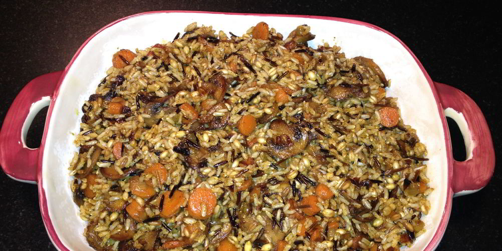 Рецепт риса с грибами, луком и морковью