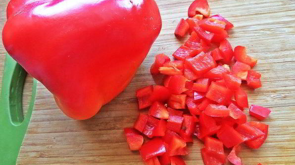 рис с овощами и ветчиной