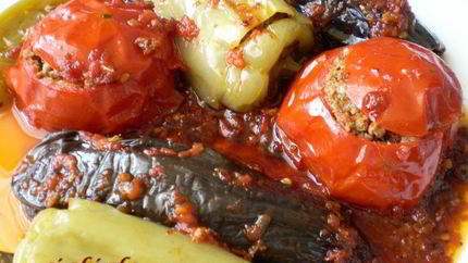 Бадымджан, бибяр, помидор долмасы