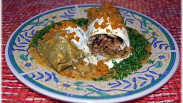 голубцы с мясом, перловкой и грибами