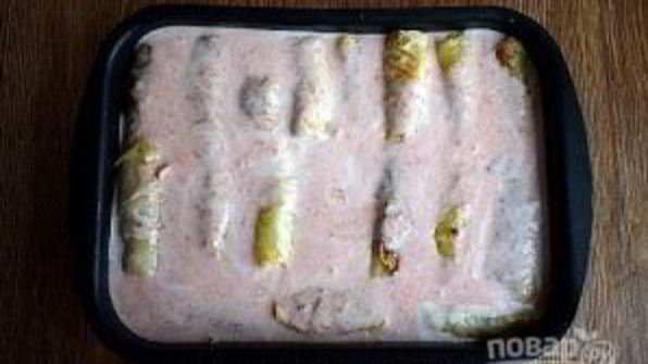 голубцы в духовке со сметаной