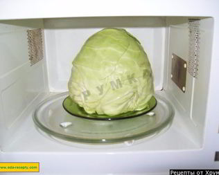 Капуста для голубцов в микроволновке