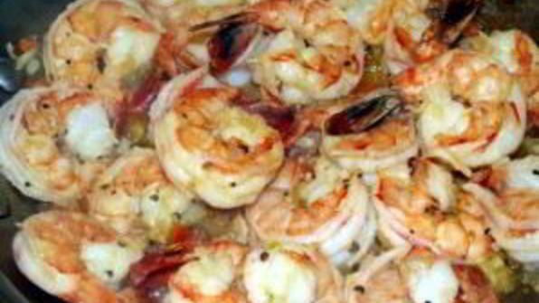 фаршированные шампиньоны с креветками