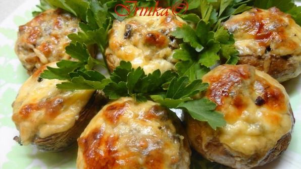 фаршированные шампиньоны запеченные с сыром в духовке
