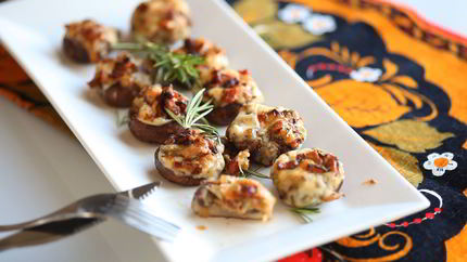 Фаршированные сыром грибы