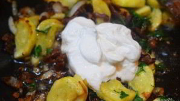 лисички с кабачками жареные