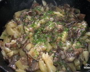 Подберезовики, жареные с картофелем