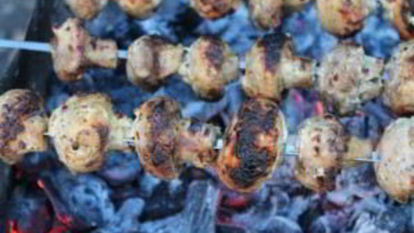 шампиньоны на костре