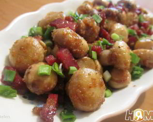 Шампиньоны с чесноком