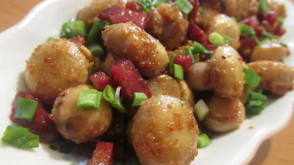 шампиньоны с чесноком