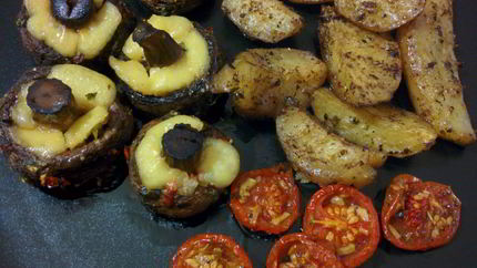 Шампиньоны с сыром в духовке