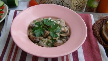 Тушеные грибы в мультиварке