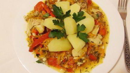 Гуляш из тилапии