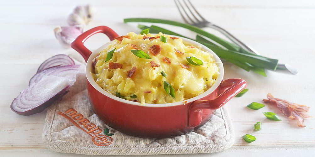 Рецепт картофельного пюре с беконом и сыром