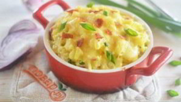 картофельное пюре с беконом и сыром