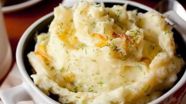 картофельное пюре с карамелизированным луком