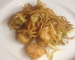 Китайская лапша с креветками