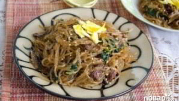корейская лапша с мясом
