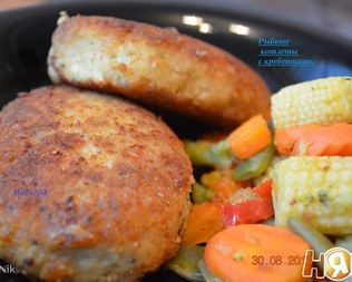 Рыбные котлеты с креветками