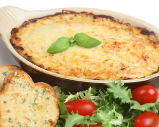 Чесночная лазанья с курицей