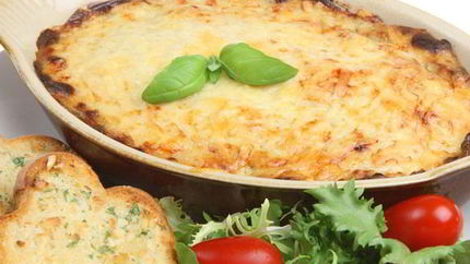 Чесночная лазанья с курицей