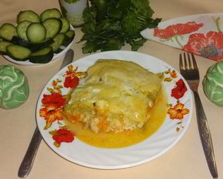 Лазанья из кабачков с курицей