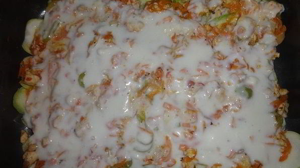лазанья из кабачков с курицей