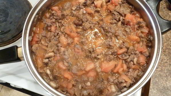 лазанья с фаршем и грибами