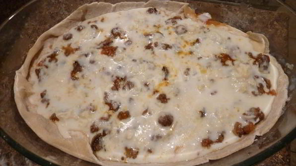 лазанья с фаршем и грибами