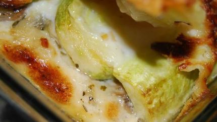 Лазанья с кабачками и грибами