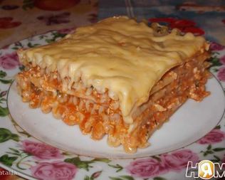 Лазанья с куриным фаршем