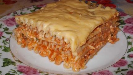 Лазанья с куриным фаршем