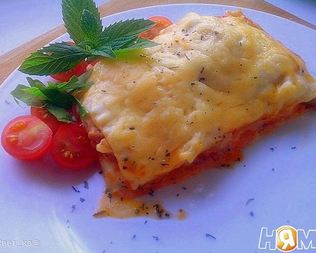 Лазанья с куриным рагу