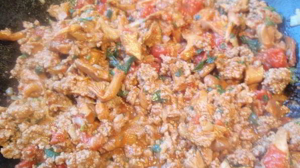 лазанья с лисичками и сельдереем