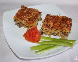 Лазанья с лососем