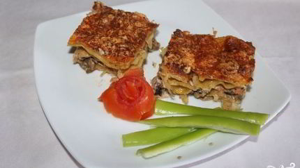 Лазанья с лососем