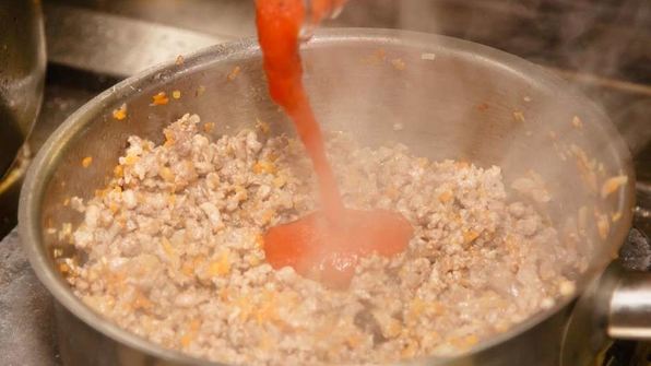 лазанья с овощами и фаршем